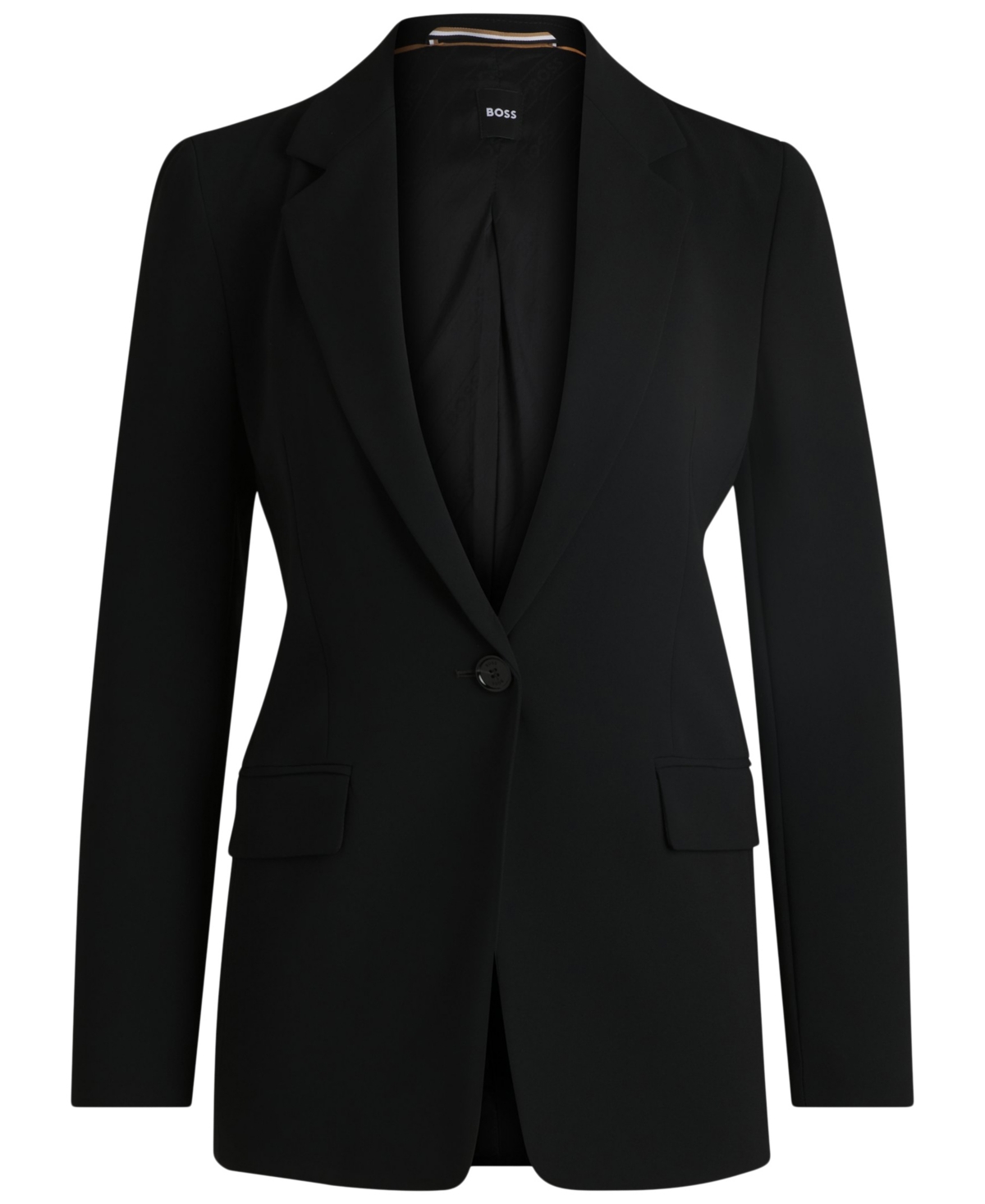 Hugo Boss Long Sleeved Suit Jacket In Black
