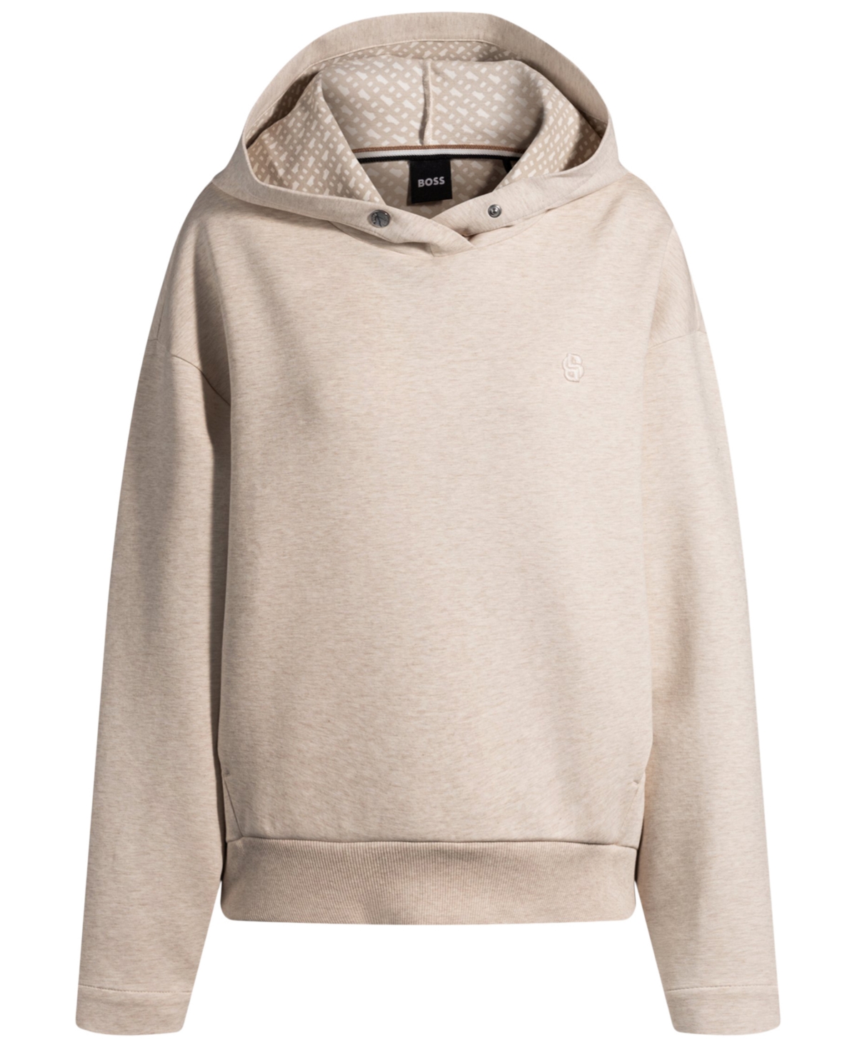 Hugo Boss Boss By  Women's Double B Monogram Hoodie In Open White