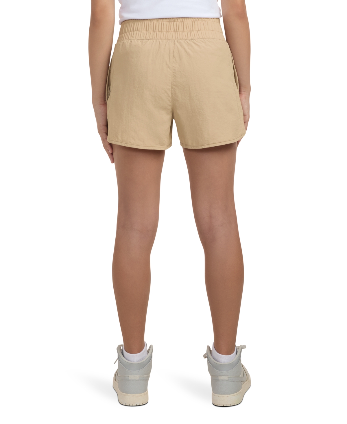 Shop Jordan Big Girls Lemonade Stand Drawcord Shorts In Legend Medium Brown