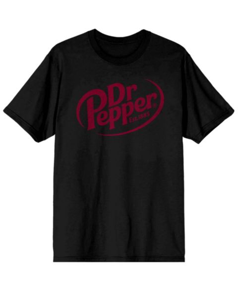 Мужская футболка Dr. Pepper Big & Tall Dr Pepper Est. 1885 Maroon Logo Black Graphic Tee-5XL, цвет: Чёрный