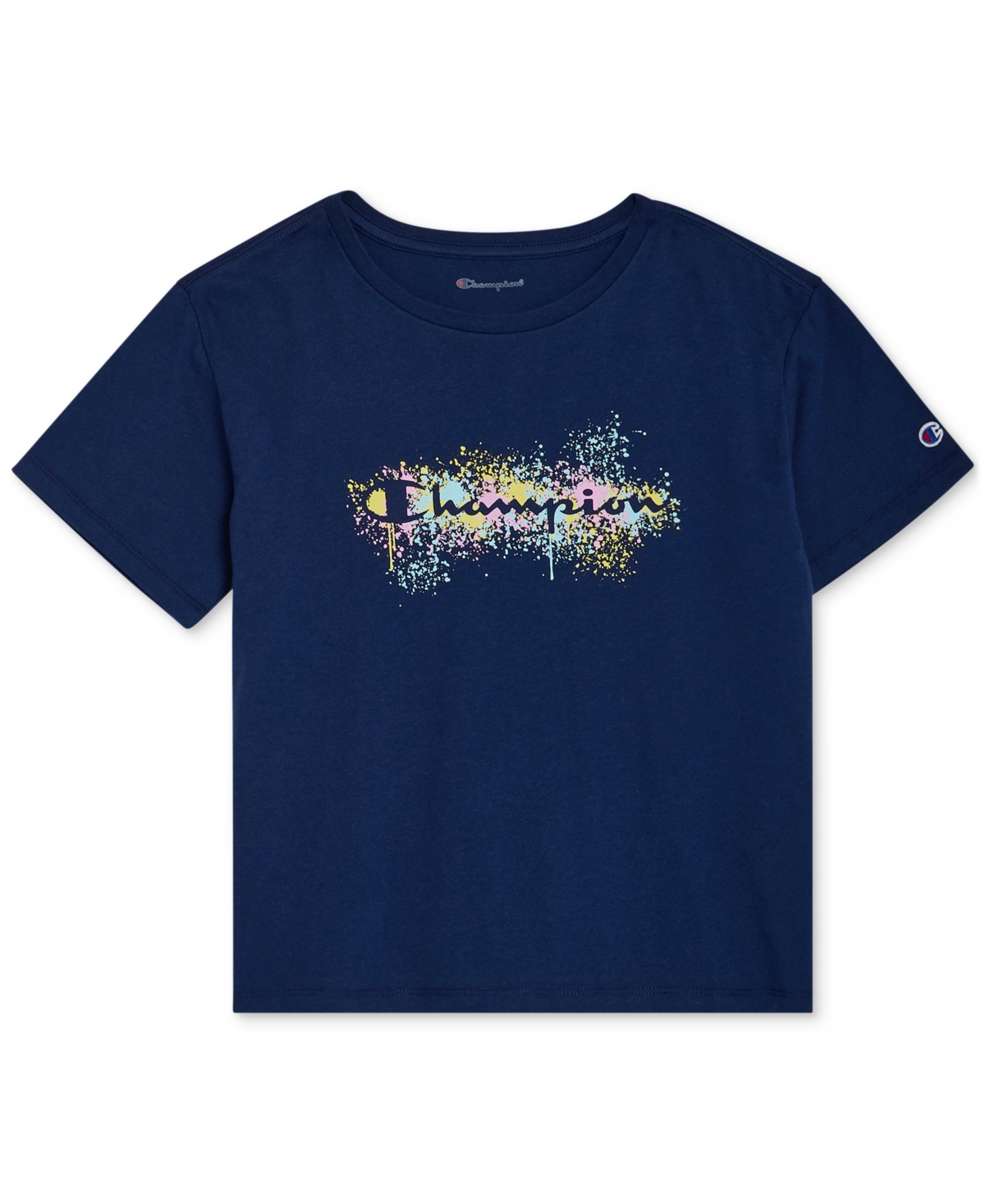 CHAMPION BIG GIRLS LOOSE-FIT LOGO T-SHIRT 