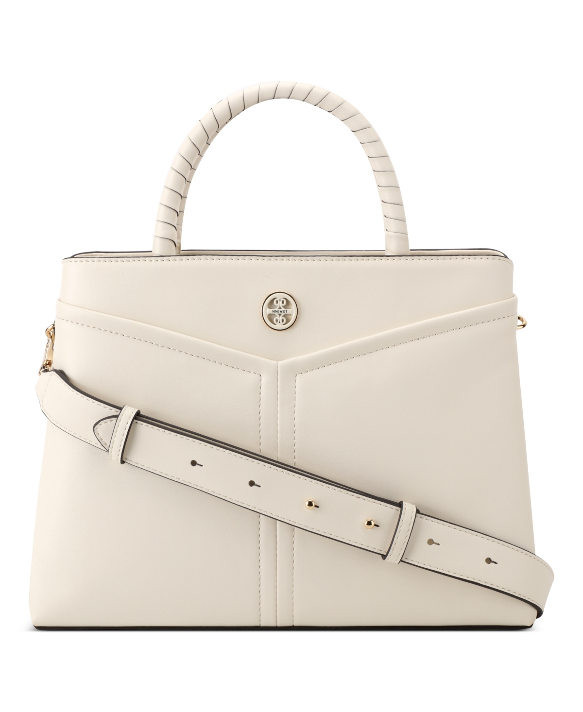 Nine West Erina Removable Strap Satchel Bag In Chic Cream