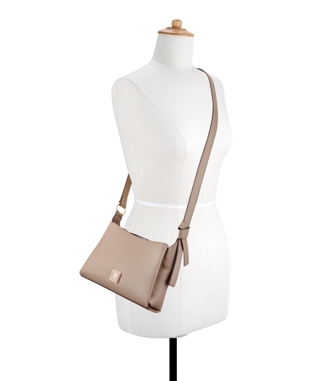 Shop Nine West Lyra Small Crossbody Bag In Dark Mushroom