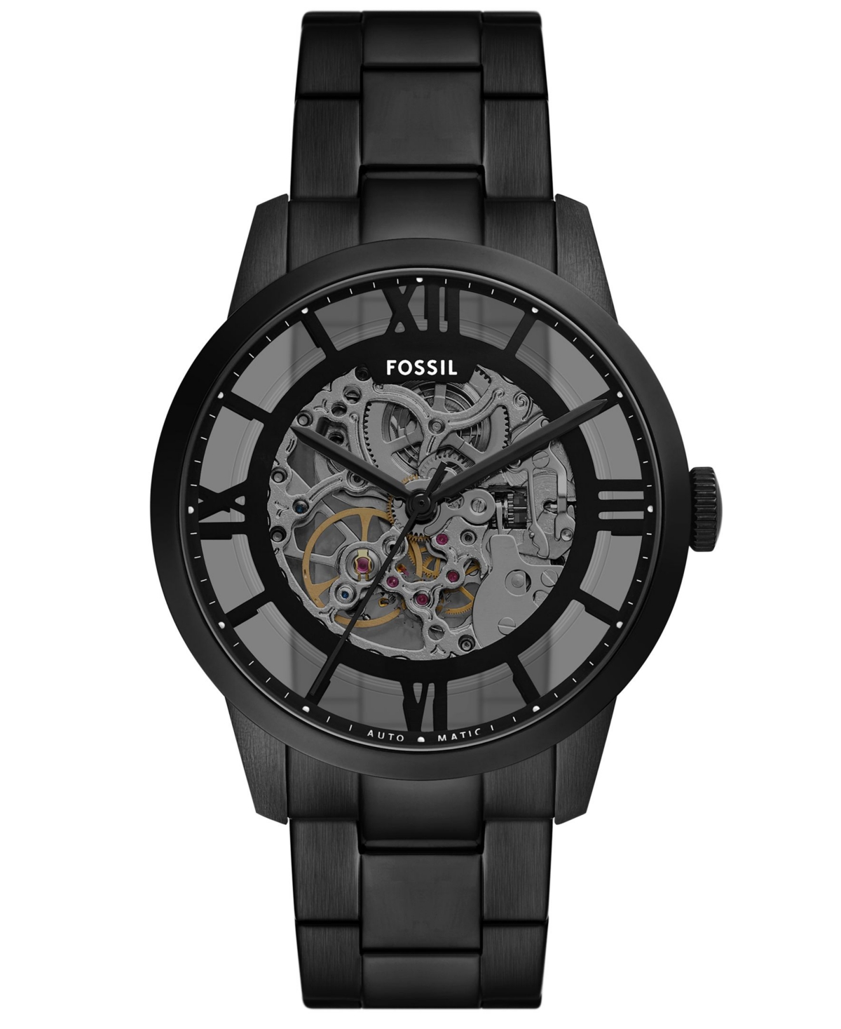 Men's Townsman Automatic Black Stainless-Steel Watch, 44mm - Black