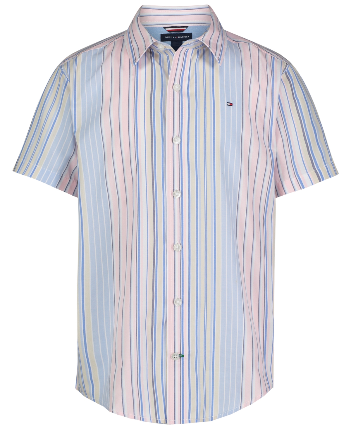 Tommy Hilfiger Toddler And Little Boys Tommy Variegated Stripe Shirt In Fresh White