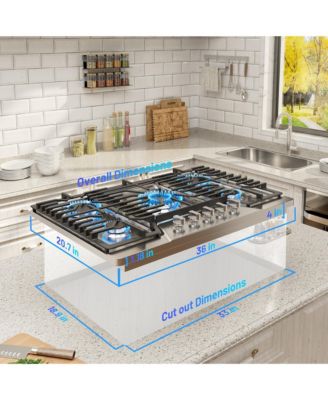 Natural Gas, 5 Burner Cooktop, 36inch