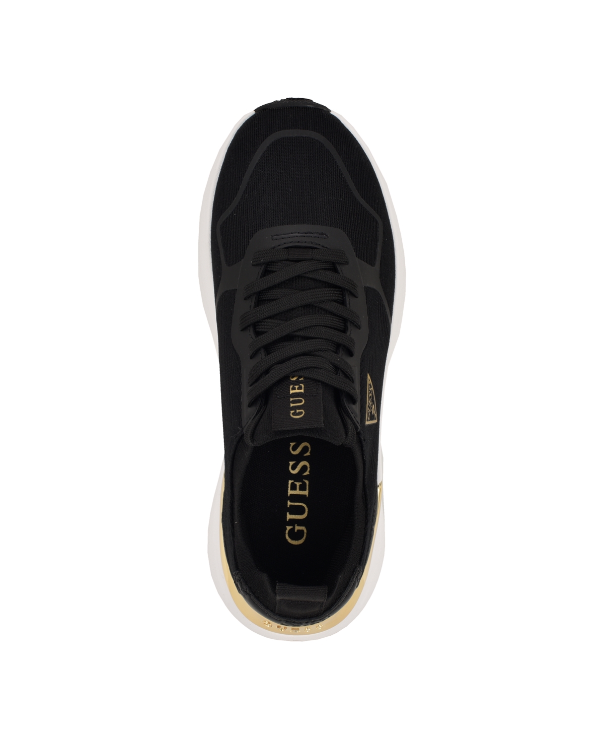 Guess Women's Soulite Knit Lace Up Trainer Sneakers In Black