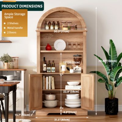 71" Arched Cabinet with 3-Color LED & Motion Sensor