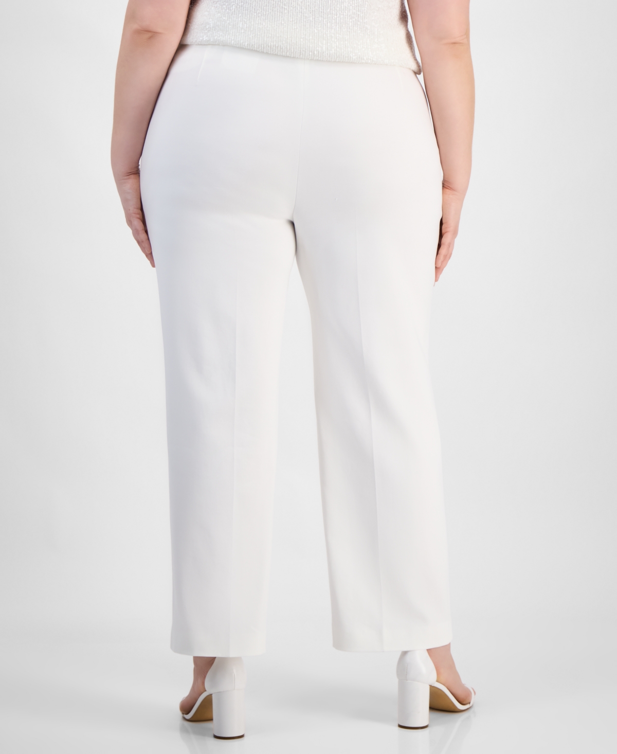 ANNE KLEIN PLUS SIZE HIGH RISE PULL-ON PANTS 