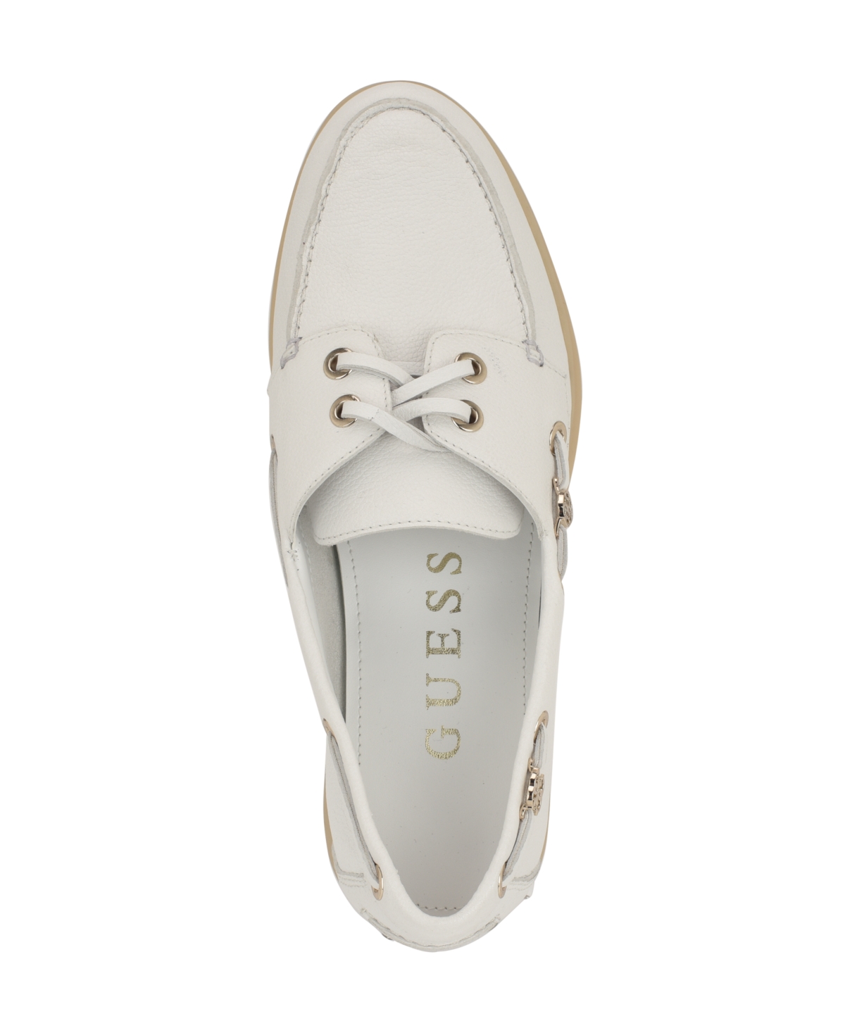 Guess Yomaya Loafer In White Leather