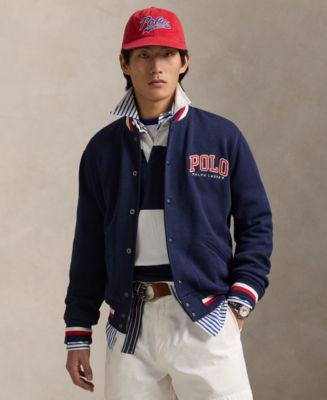 Polo Ralph Lauren Men's Letterman-Logo Fleece Baseball Jacket - Macy's
