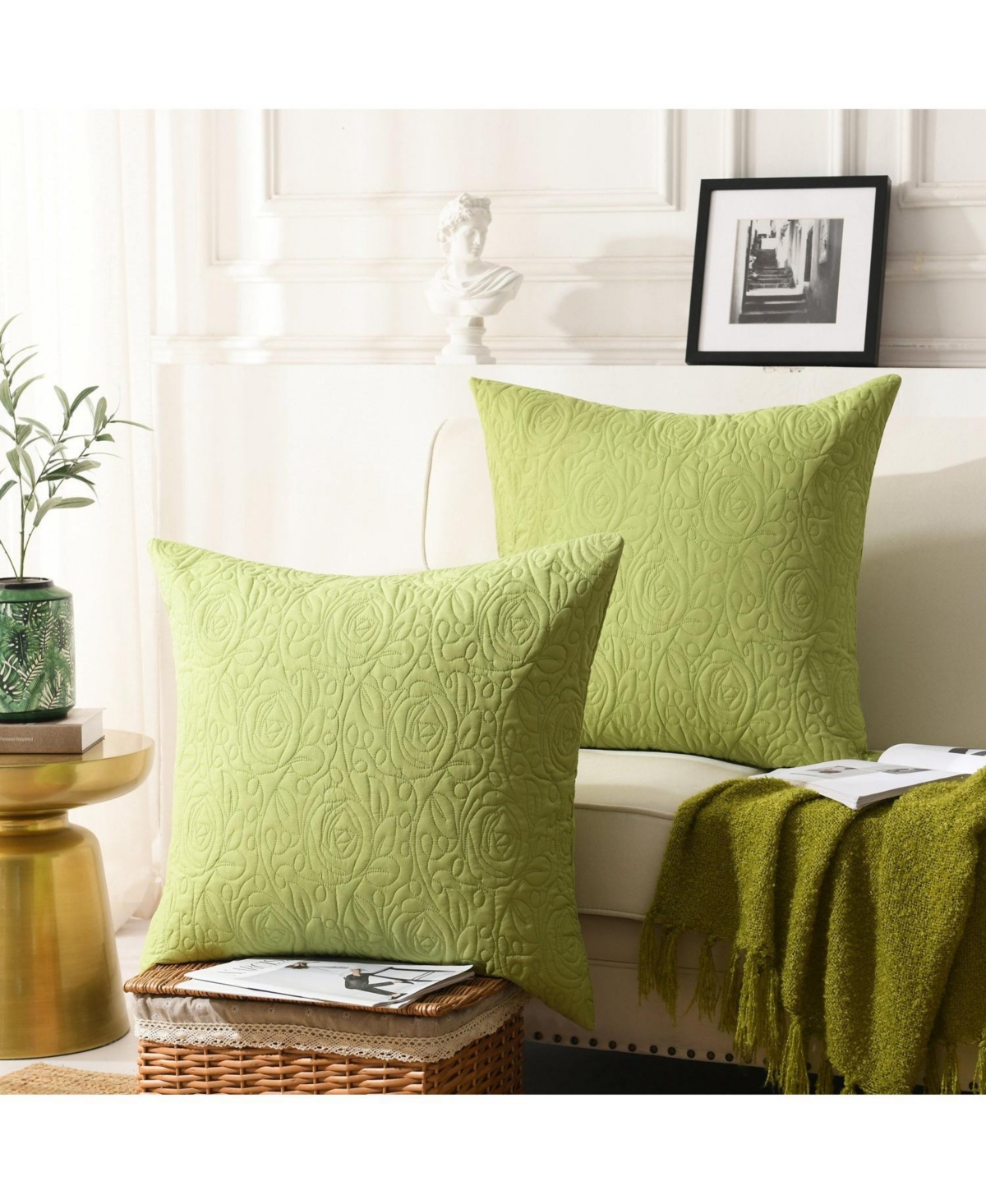 2 Pack Throw Pillow Cover Euro Sham Covers Lumbar Pillow Cover - Turquoise/aqua