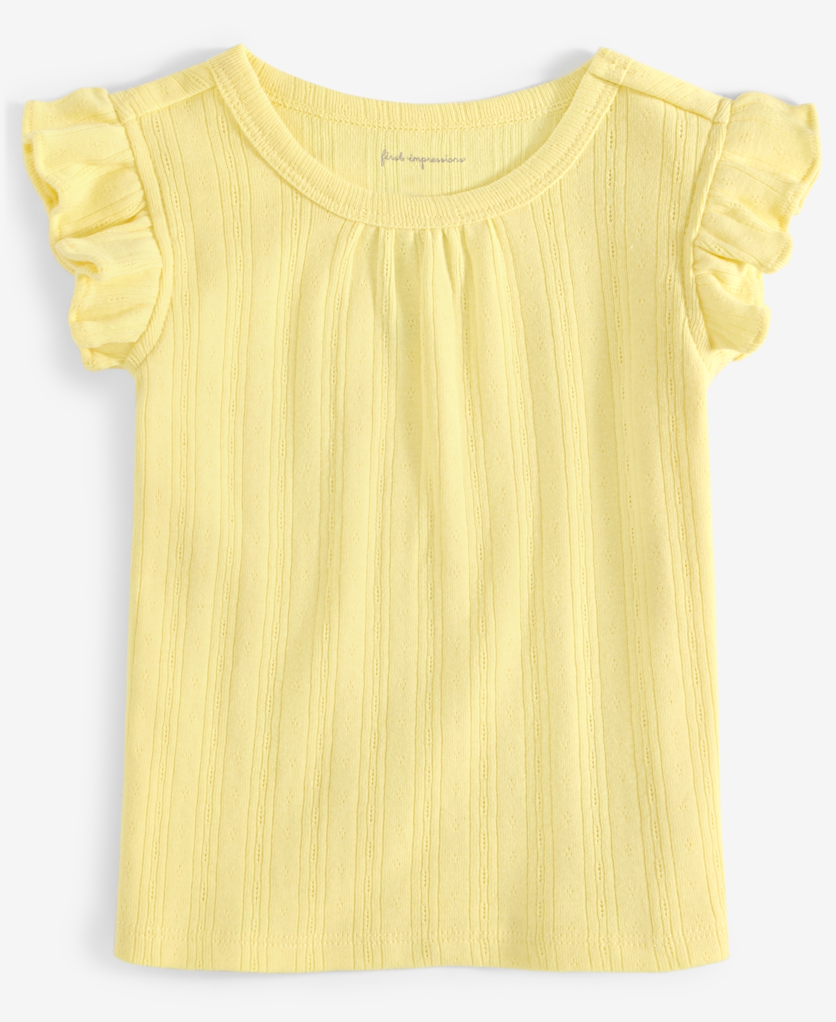 First Impressions Baby Girls Solid Pointelle Flutter-Sleeve Top, Exclusively at Macy's