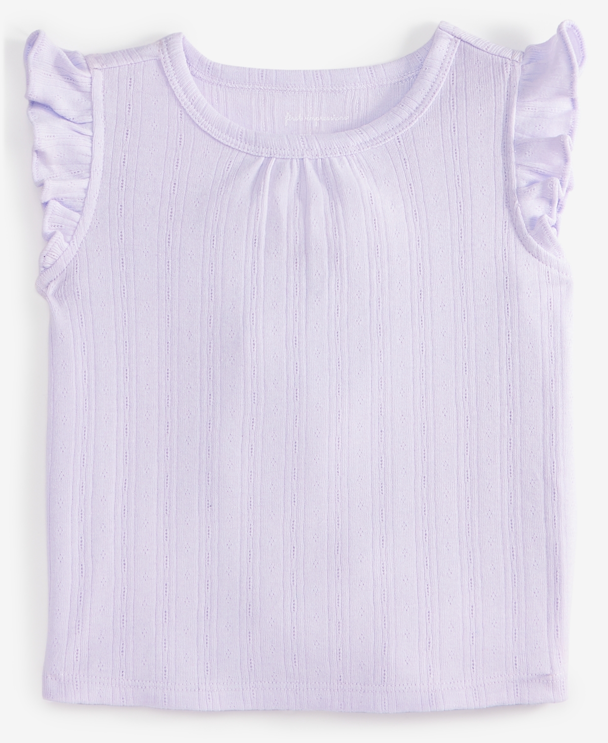First Impressions Baby Girls Solid Flutter-sleeve Top, Exclusively At Macy's In Lavender F