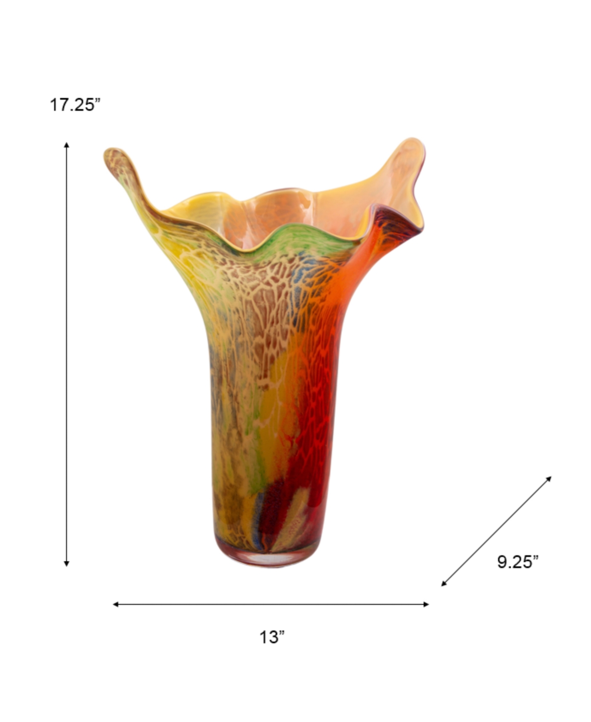 Dale Tiffany 17.25" Lucero Art Glass Vase In Multi