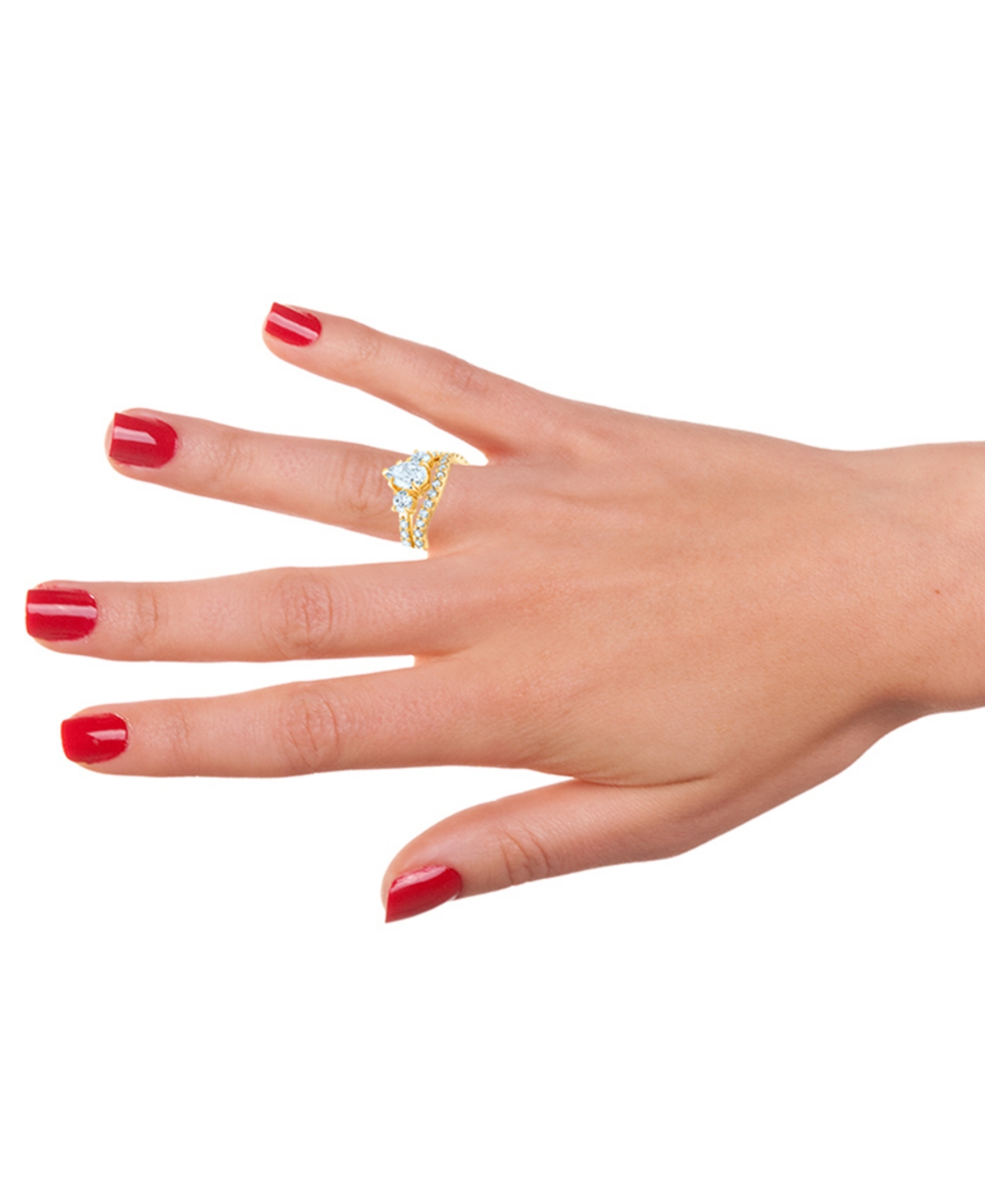 Macy's Diamond Three-stone Bridal Set (2-1/4 Ct. T.w.) In 14k Yellow Gold In Yellow Gold