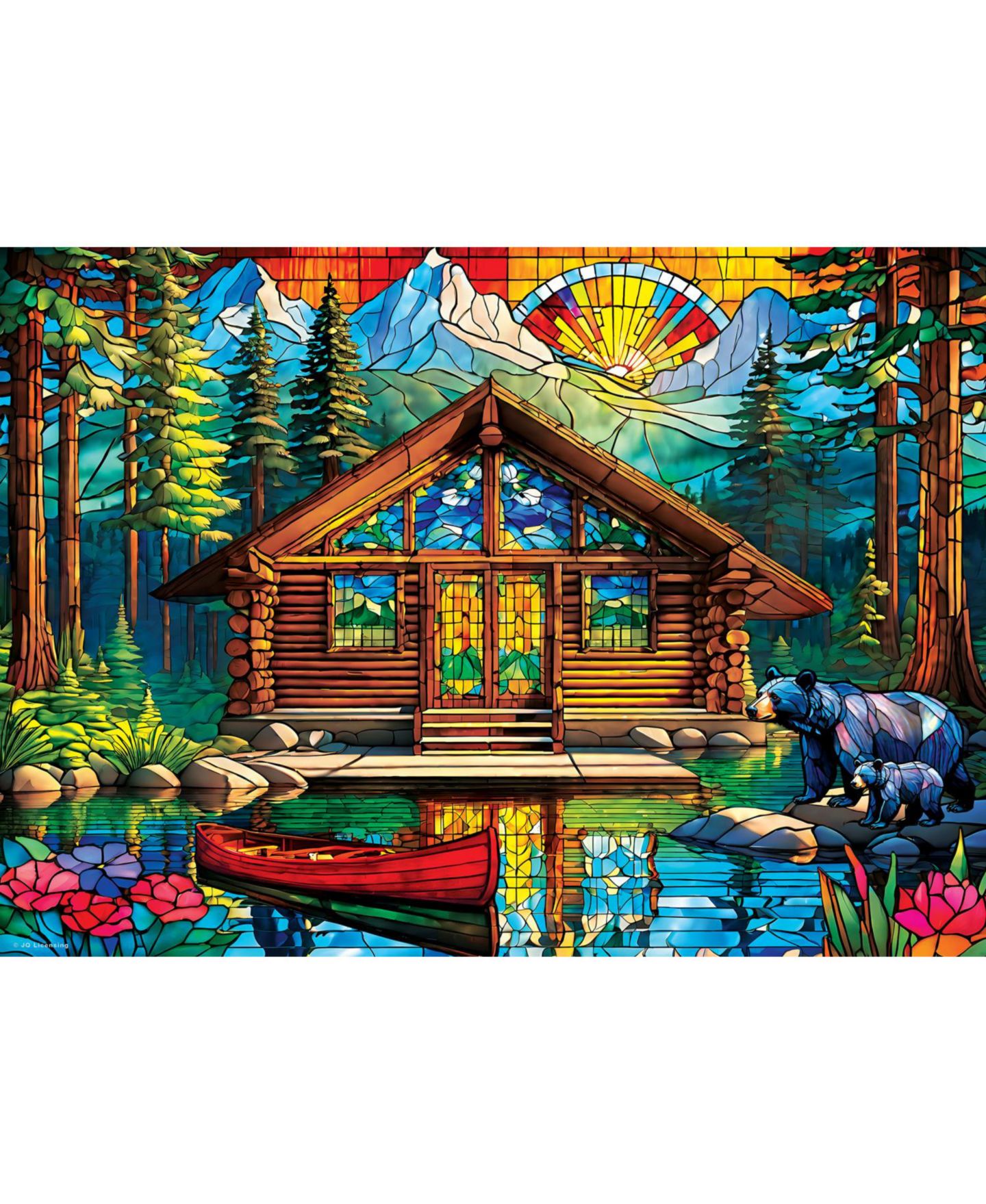 Детский пазл MasterPieces Puzzles Stained Glass Cabin Spectrum 1000-Piece Puzzle, от 14 лет — фото 2