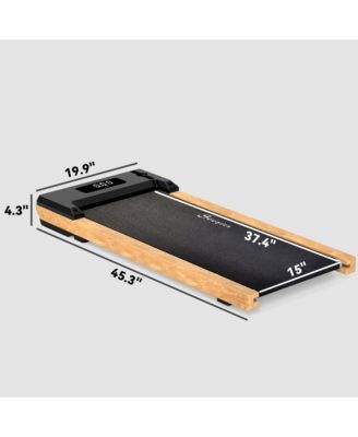 Wood Walking Pad Under Desk Treadmill with Remote Control, Wheels