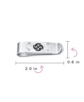 Black Whirling Spinning Symbol Blade Ninja Star Money Clip Credit Card Graduation Stainless Steel