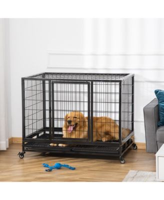 43" Heavy Duty Dog Crate, Indestructible Dog Cage Kennel,