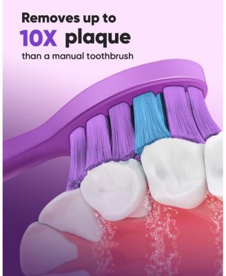 DY156 Electric Toothbrush Replacement Heads, 3 Packs (Purple)