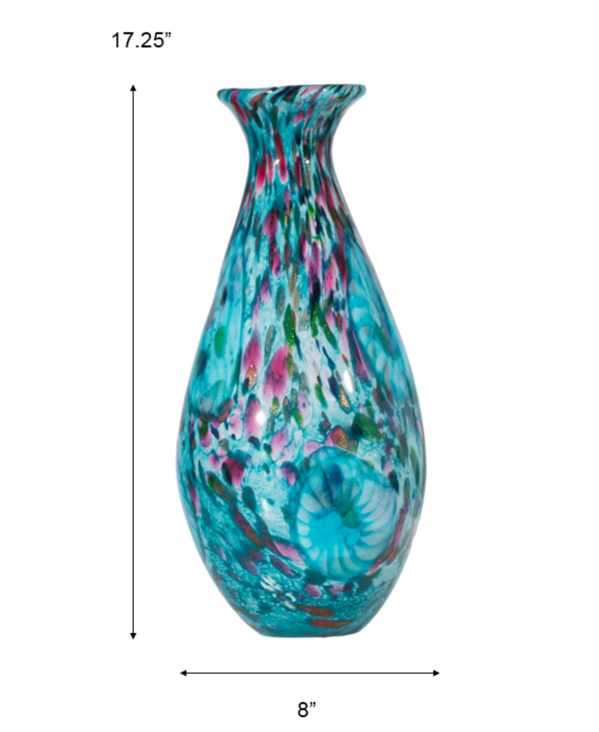 Dale Tiffany Leona Art Glass Vase In Blue