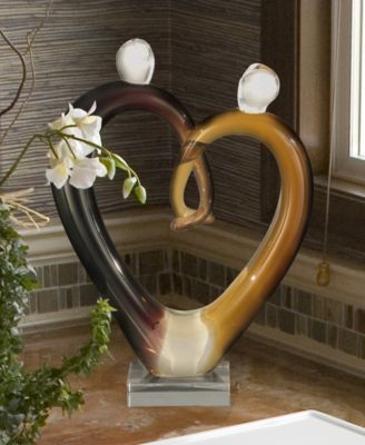 Art Glass Hearts Sculpture