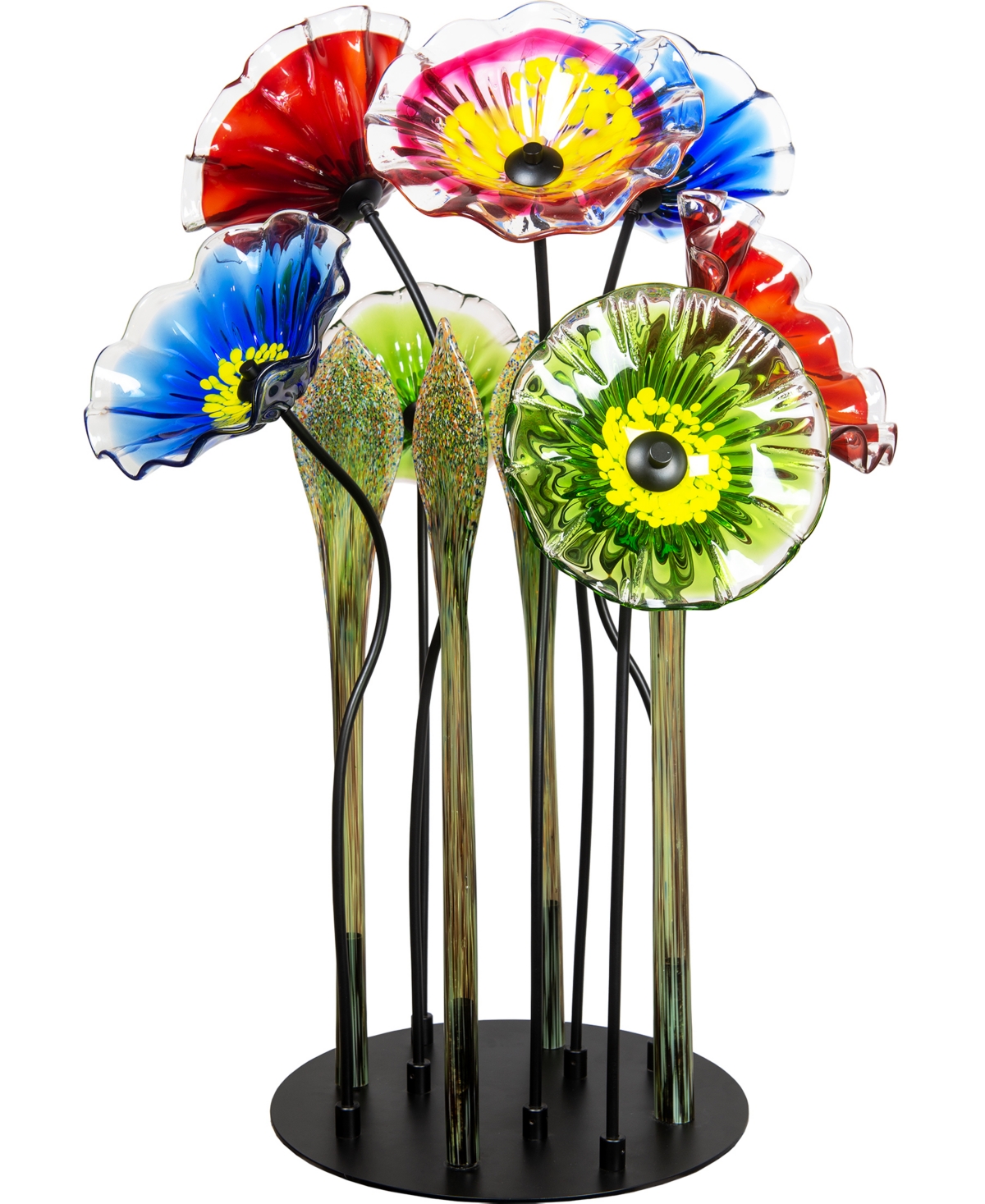 Dale Tiffany 34.5" 7-plate Art Glass Sculpture In Multi