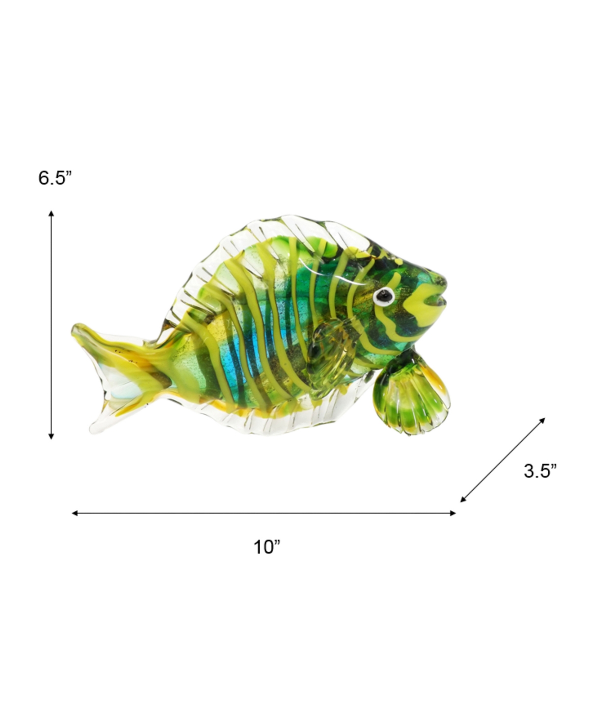 Dale Tiffany 6.5" Varadero Fish Art Glass Figurine In Green
