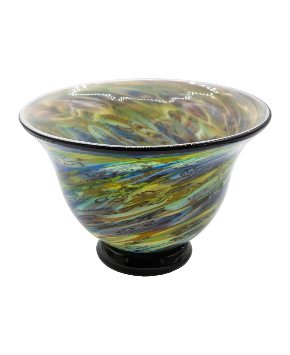 Dale Tiffany 8.5" Under The Sea Art Glass Bowl In Green