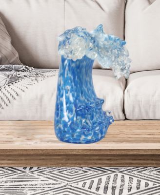 8.5" Laguna Wave Art Glass Sculpture