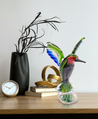 10" Hummingbird Art Glass Figurine