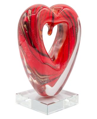 7" Rossa Heart Art Glass Figurine