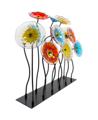 32" Flower Garden Art Glass Sculpture