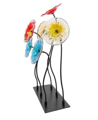 32" Flower Garden Art Glass Sculpture
