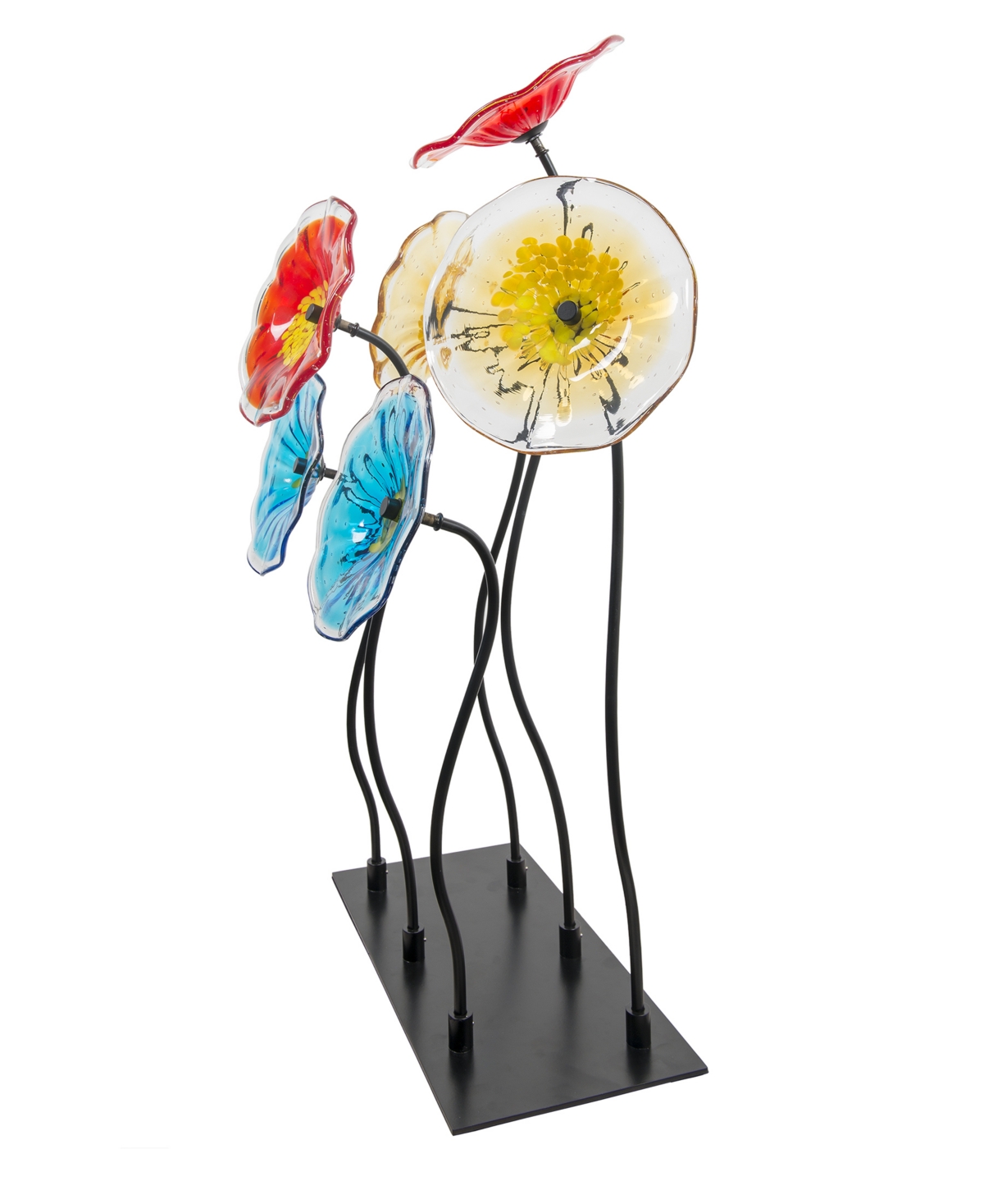 Dale Tiffany 32" Flower Garden Art Glass Sculpture In Multi
