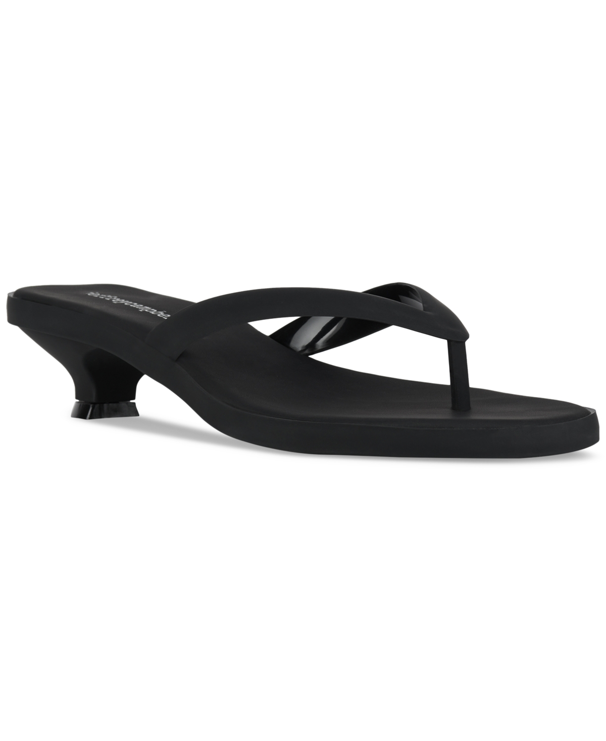 Jeffrey Campbell Lollipop Jelly Kitten-heel Thong Sandals In Black Matte
