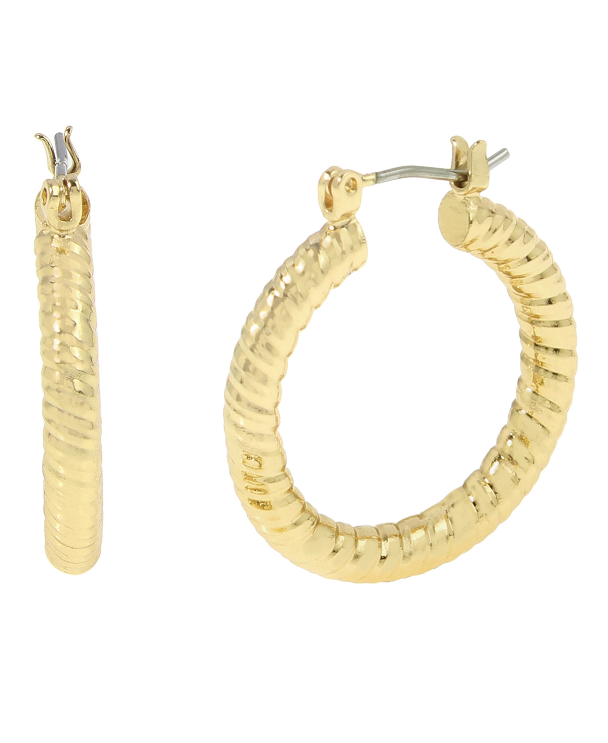 Textured Hoop Earrings - Silver