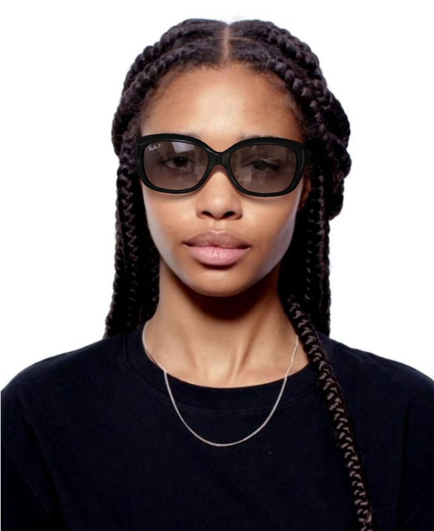 Женские солнцезащитные очки Ray-Ban Polarized Sunglasses, RB4101 Jackie Ohh, цвет: Чёрный / Серый — фото 7