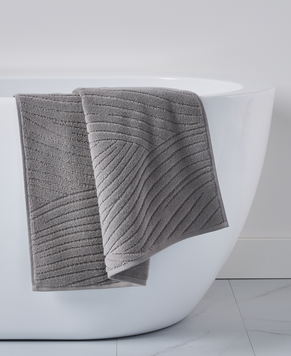 Hotel Collection Expressionist 100% Turkish Cotton Bath Towel, 30" X 56", Exclusively At Macy's In Grey