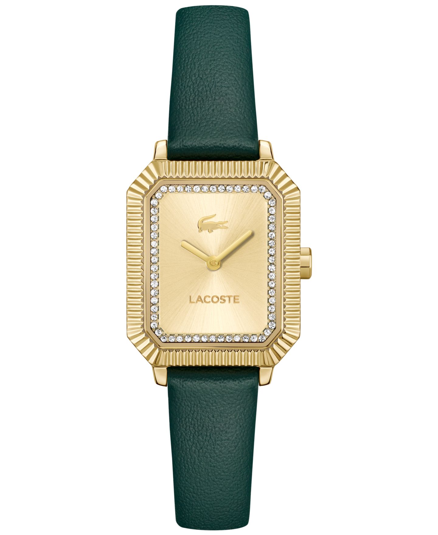 Женские часы Lacoste Parisienne Green Leather Strap Watch, 28.3 x 20.7mm — фото 1