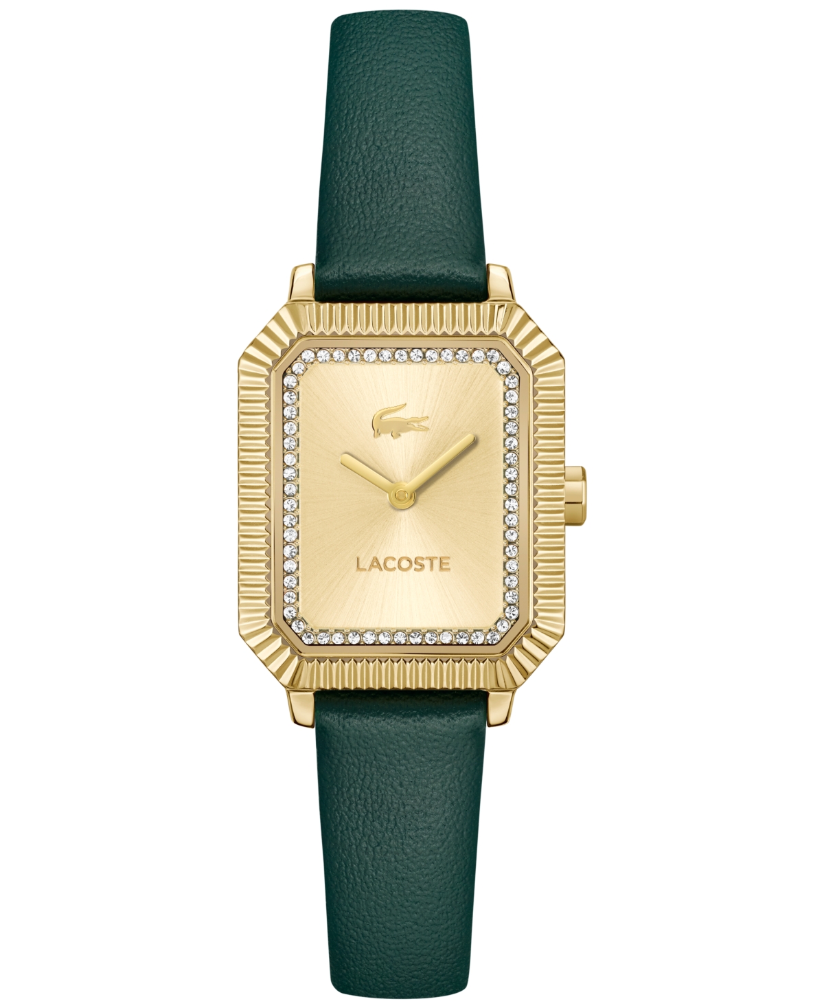 Shop Lacoste Women's Parisienne Green Leather Strap Watch, 28.3 X 20.7mm