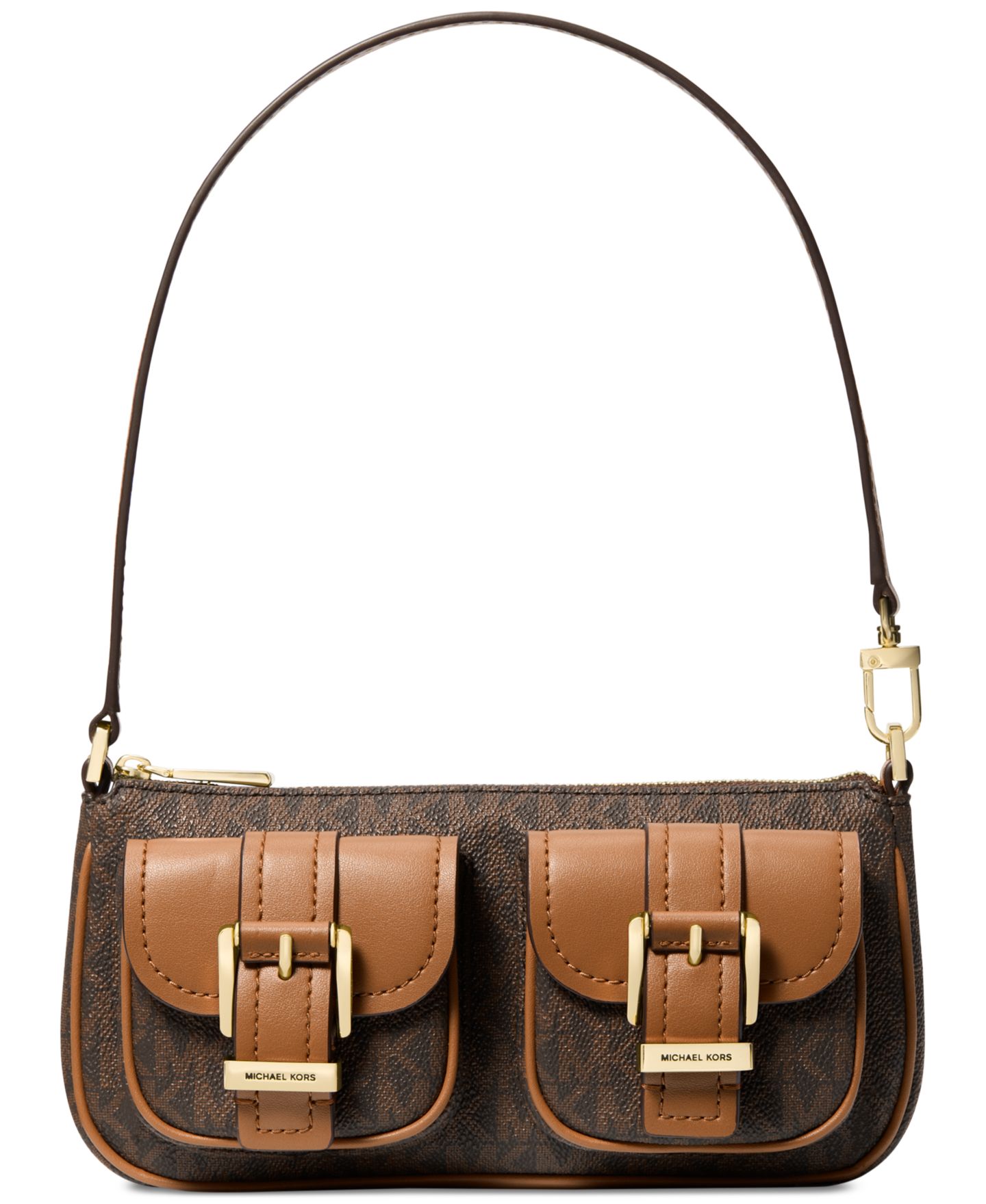 Женская сумка Michael Kors Zoe Small Convertible Pouchette Handbag, цвет: Коричневый — фото 1