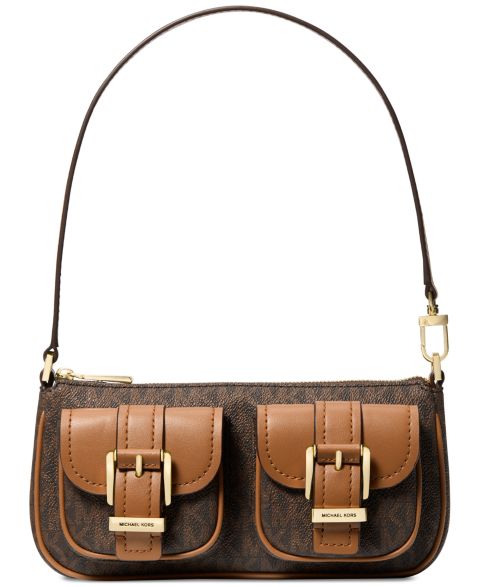 Женская сумка Michael Kors Zoe Small Convertible Pouchette Handbag, цвет: Коричневый