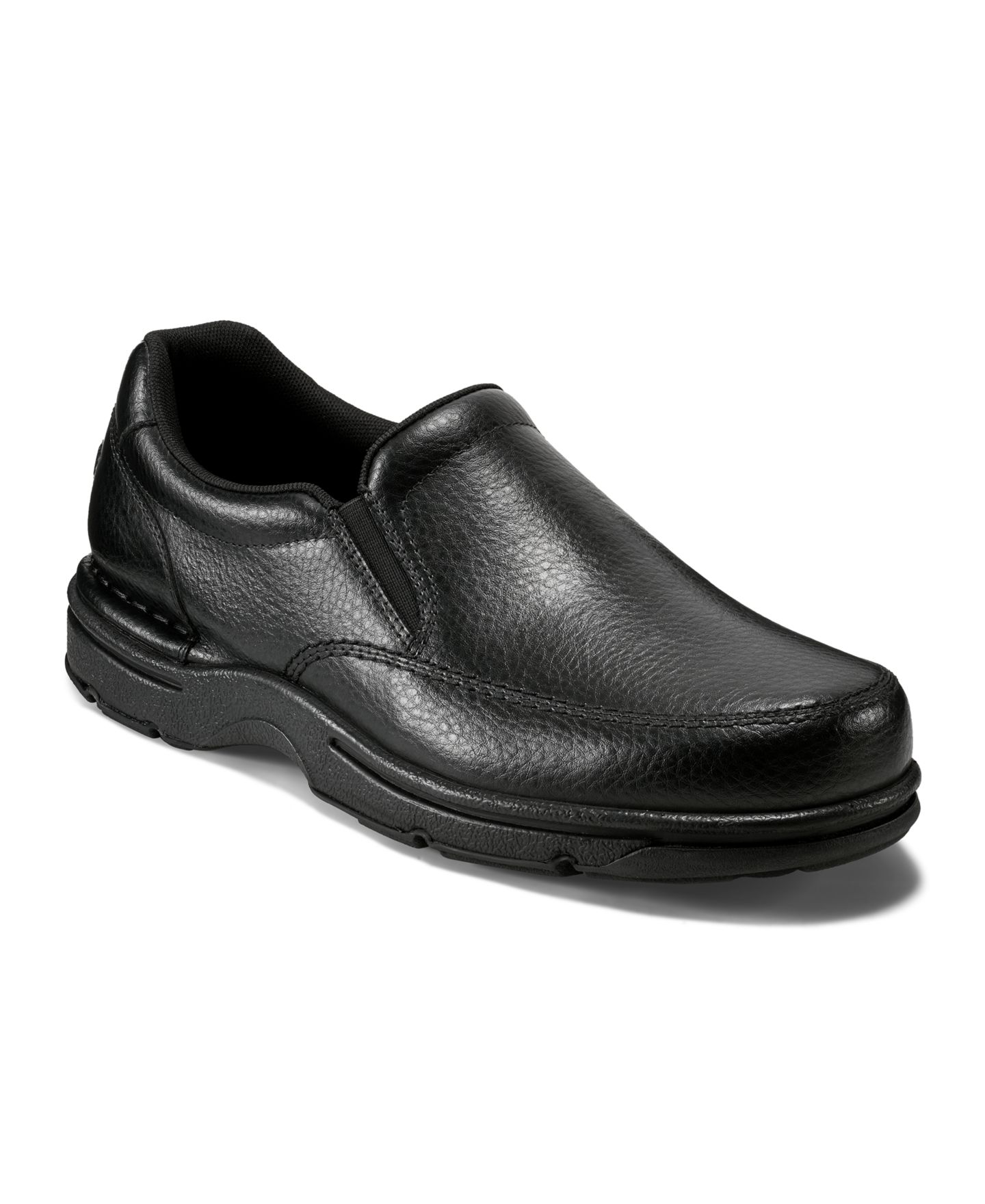 Мужские туфли Rockport Eureka Slip-On Casual, цвет: Чёрный кожаный — фото 1