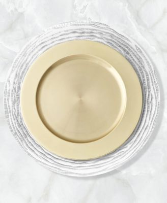 Arizona Silver/Clear Glass Charger Plates, Set of 4