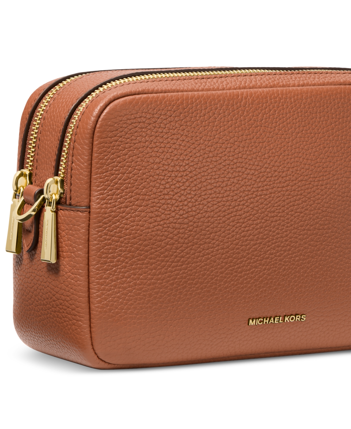 Michael Kors Michael  Bryant Mini Leather Double Zip Chain Camera Crossbody In Luggage