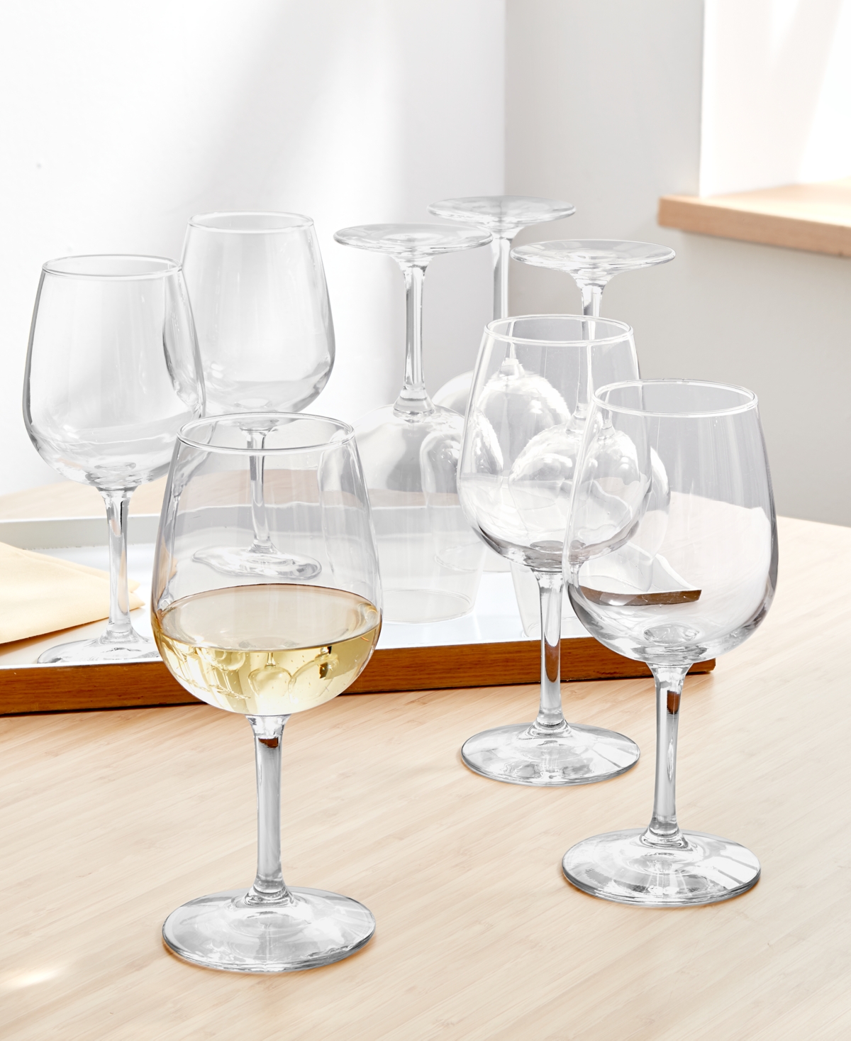 Arch Studio Stemmed Wine Glasses, Set Of 8, Exclusively At Macy's In Clear