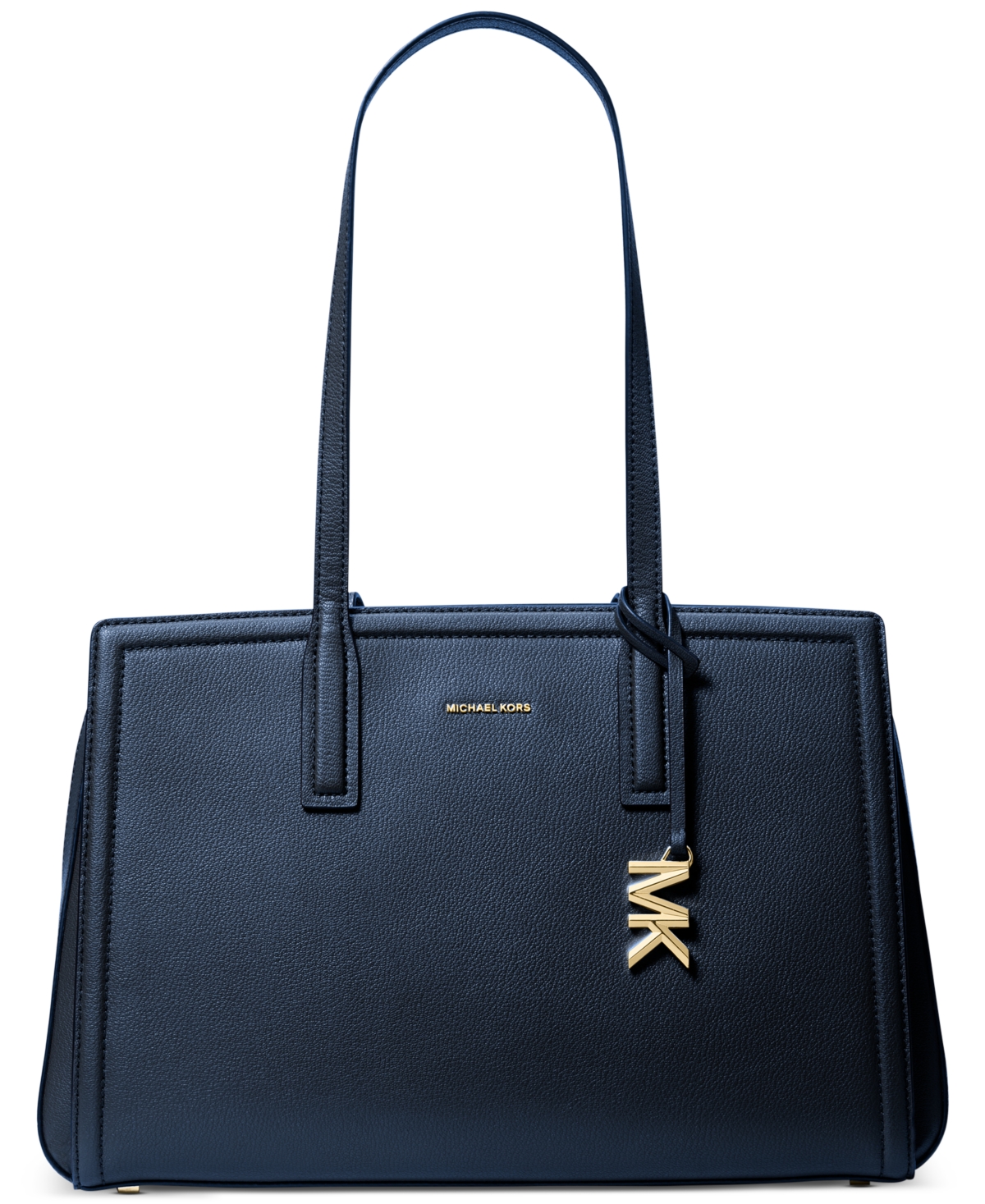 Michael Kors Michael  Laila Medium Leather Tote In Navy