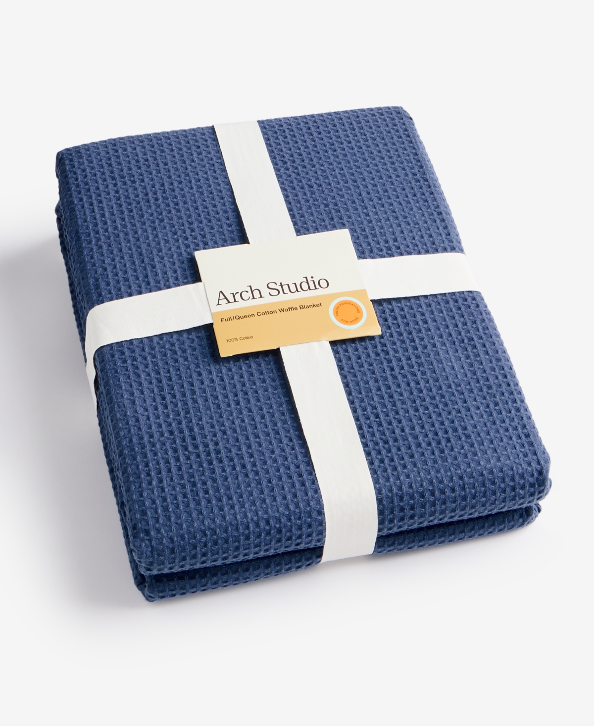 Arch Studio Waffle Cotton Blanket, Twin, Exclusively At Macy's In Blue